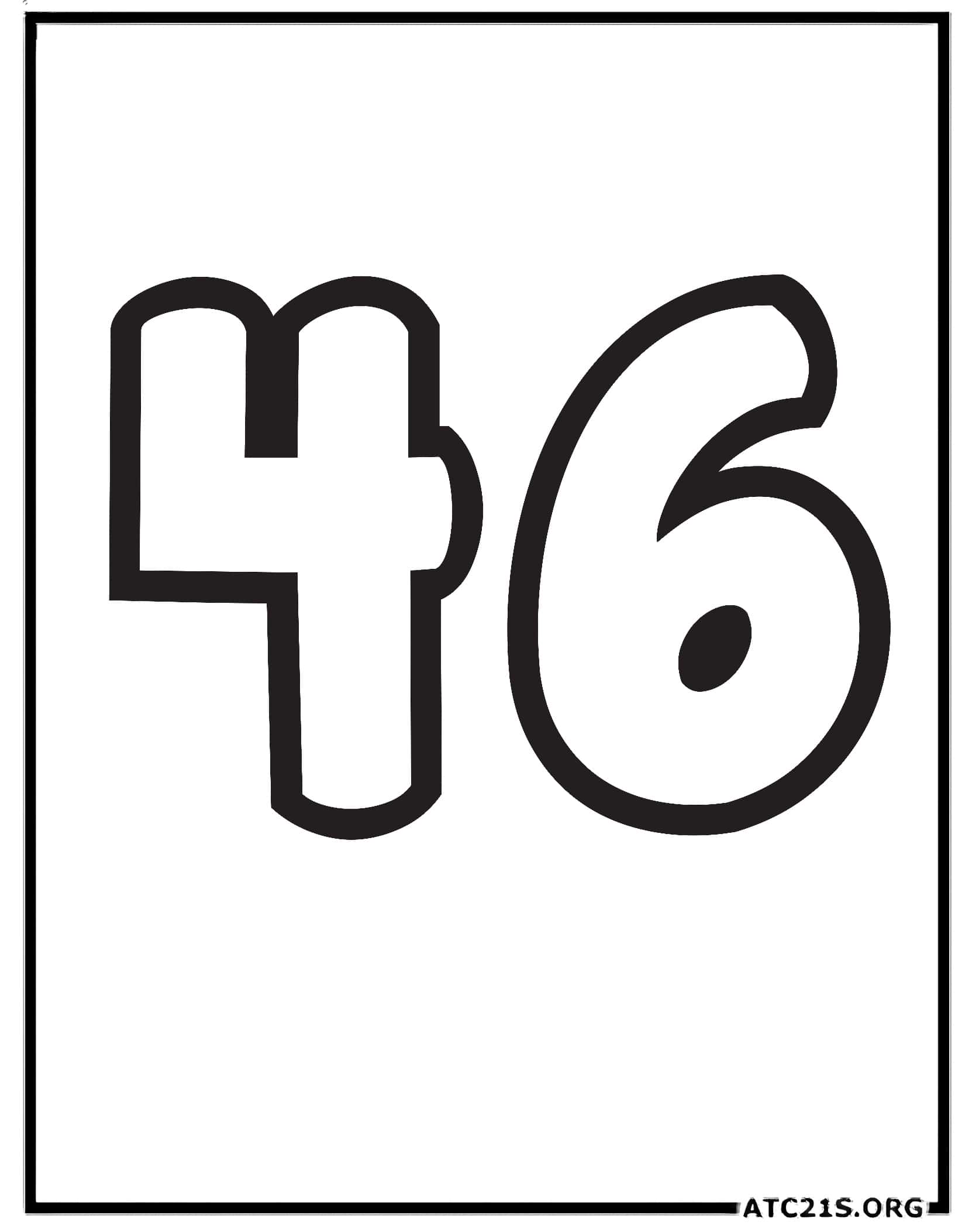Number 46 coloring page
