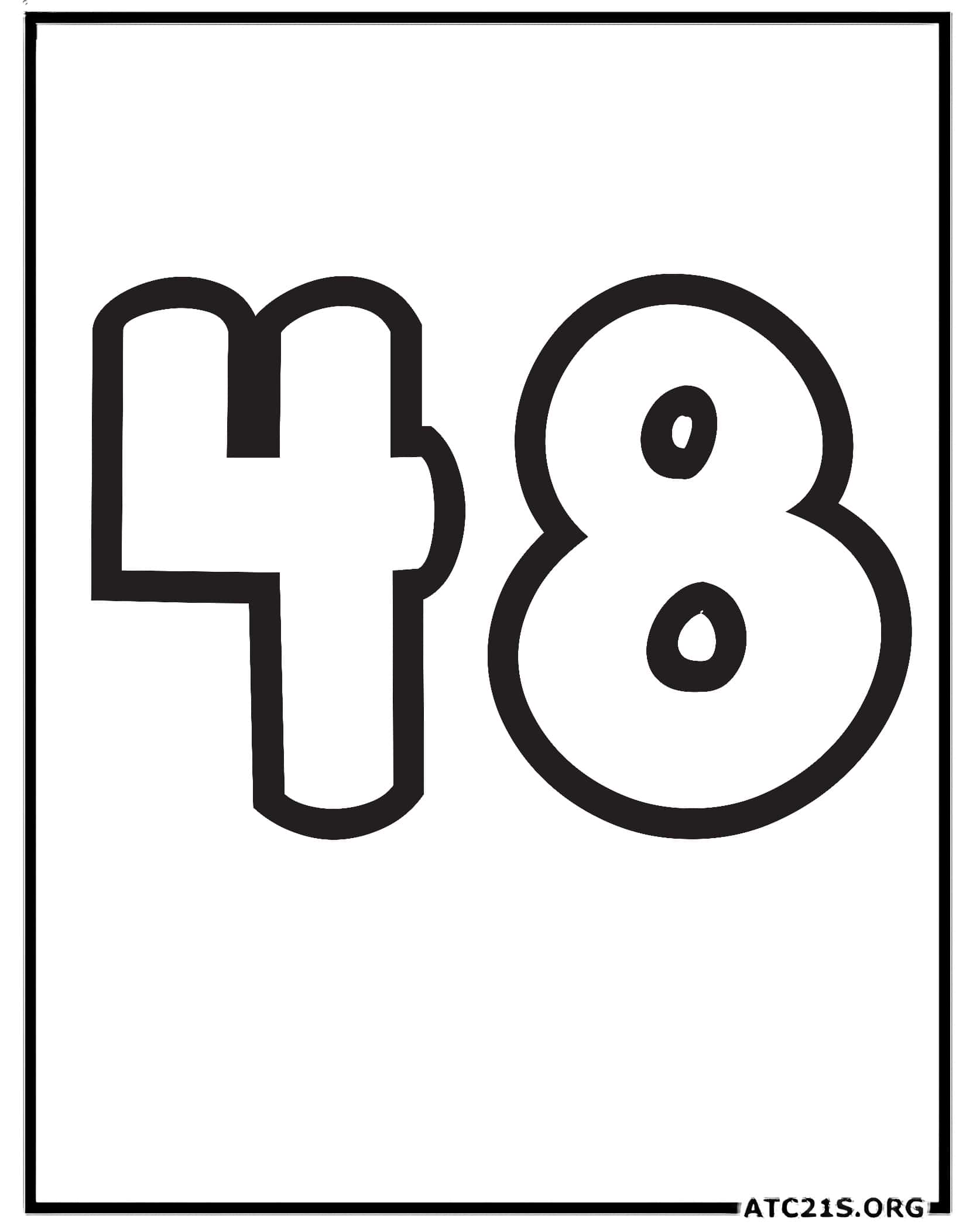 Number 48 coloring page