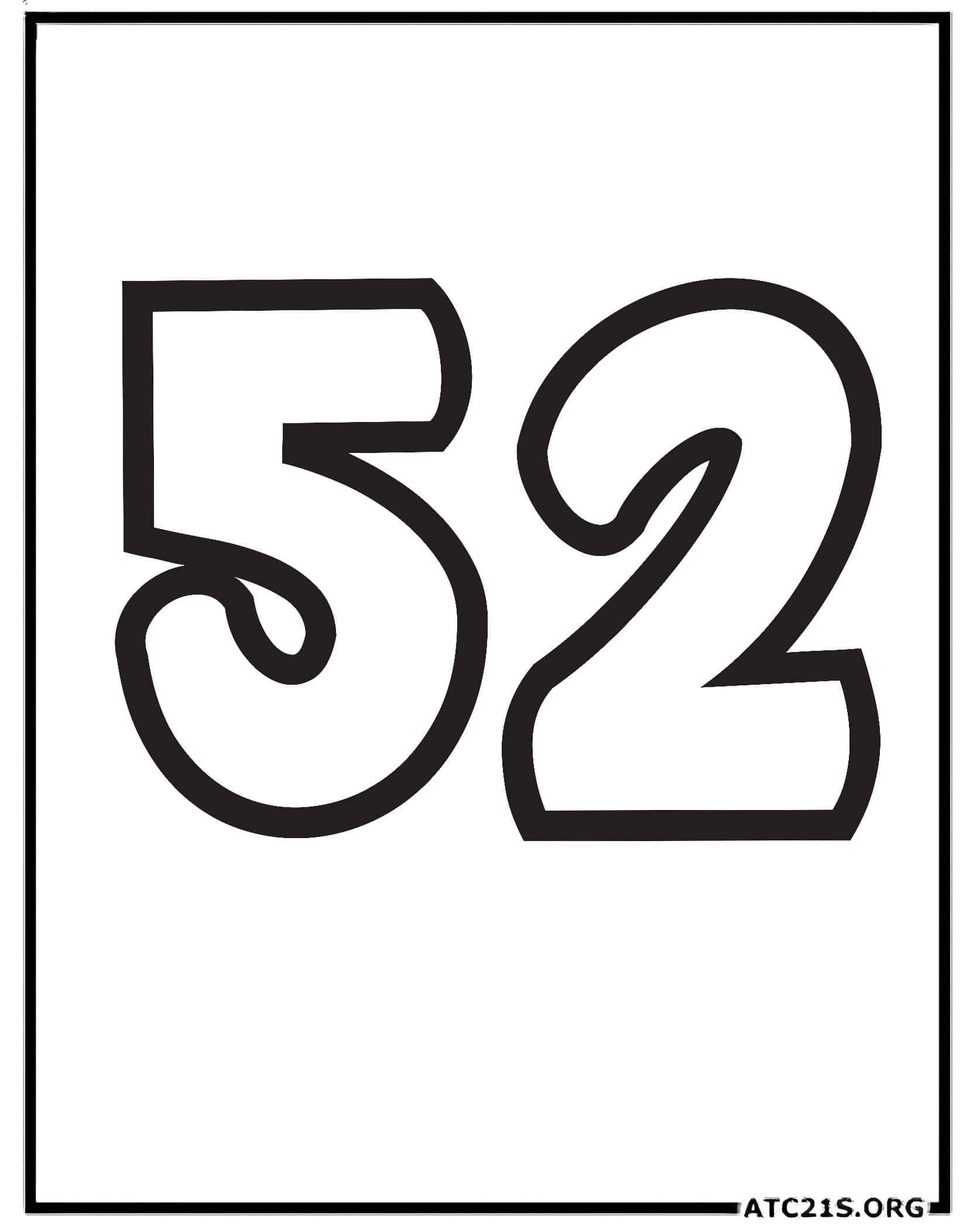 Number 52 coloring page