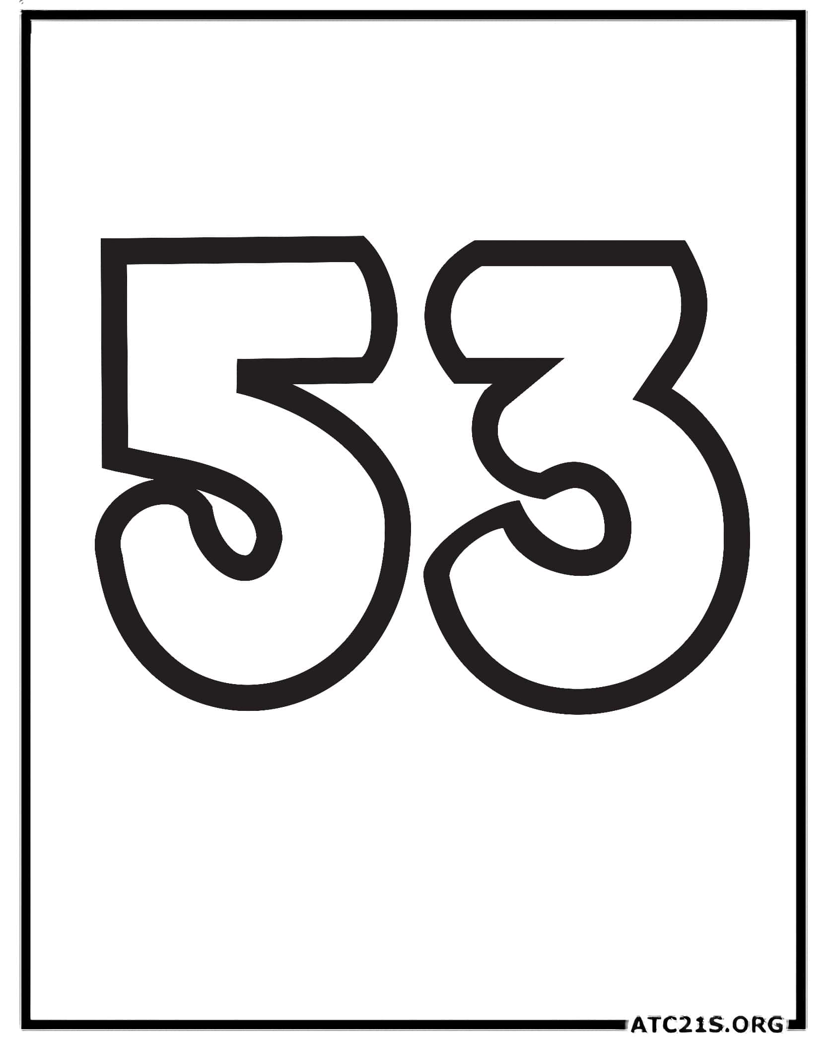 Number 53 coloring page