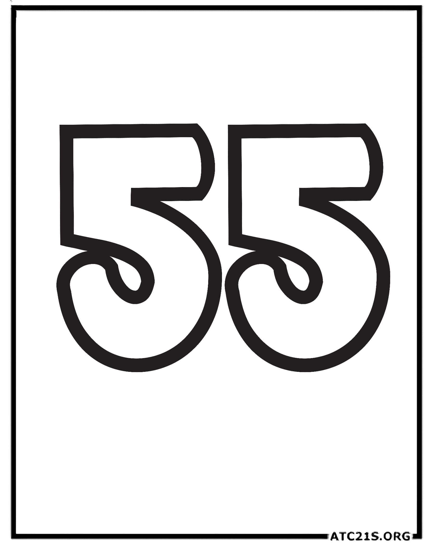 Number 55 coloring page