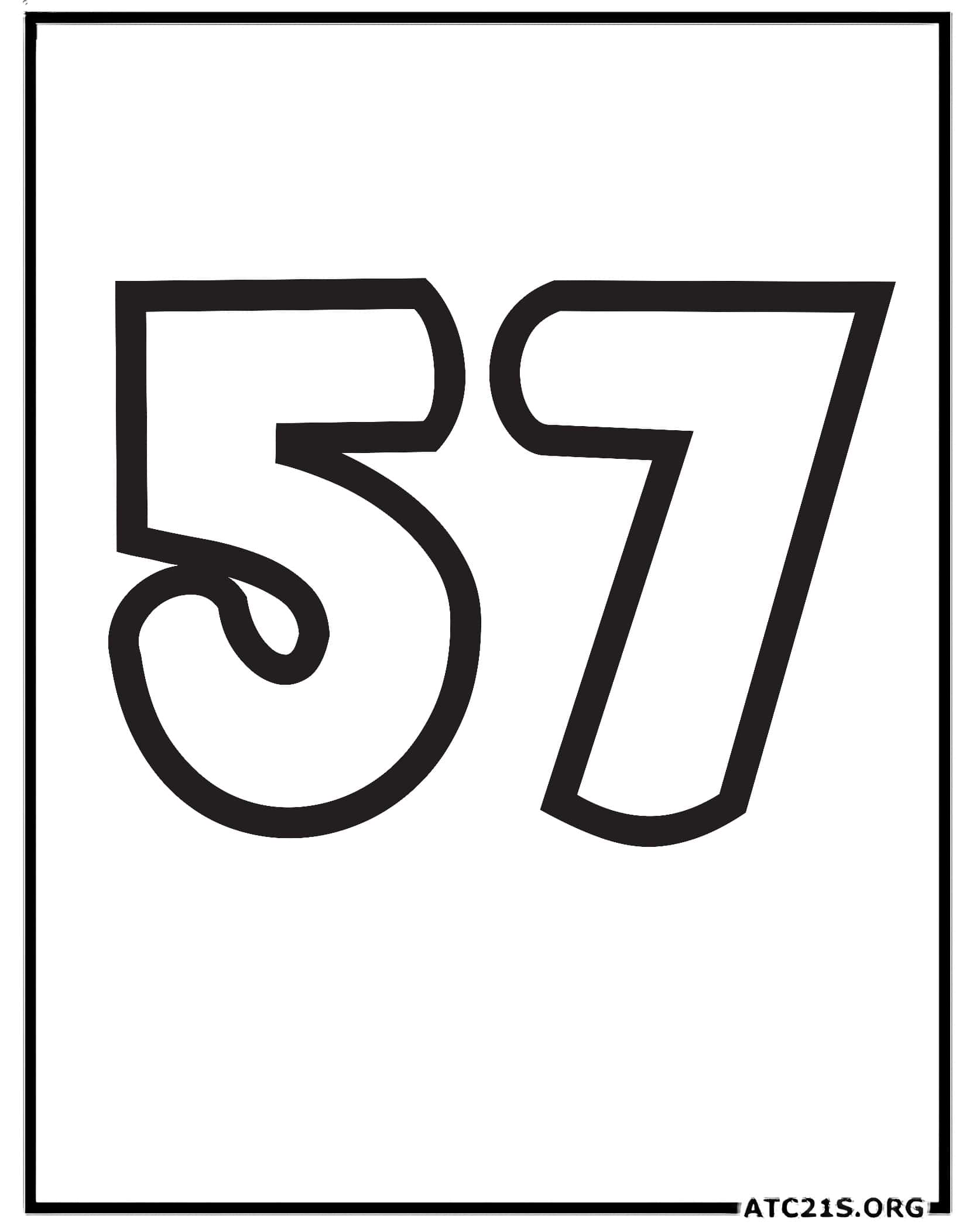 Number 57 coloring page