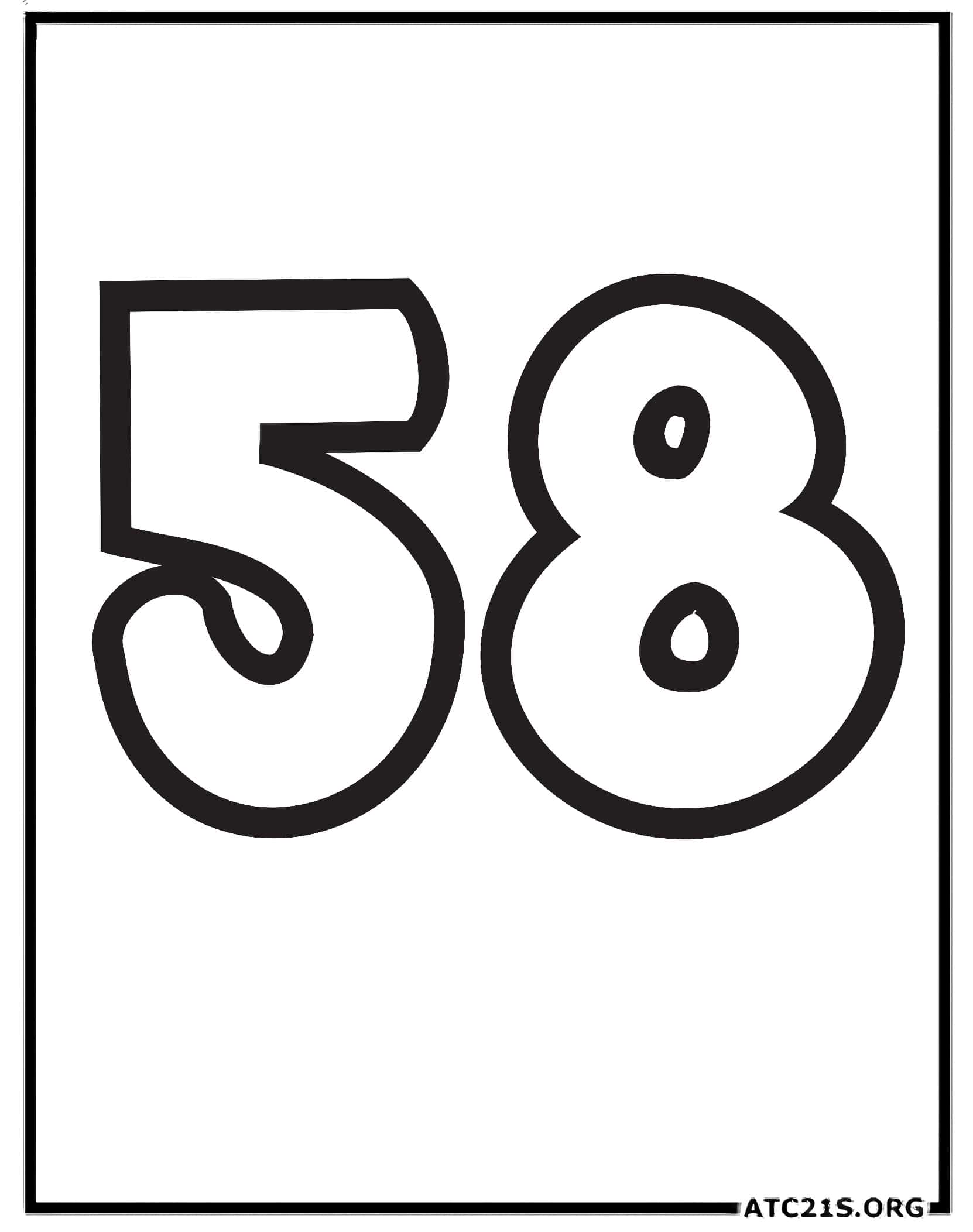 Number 58 coloring page