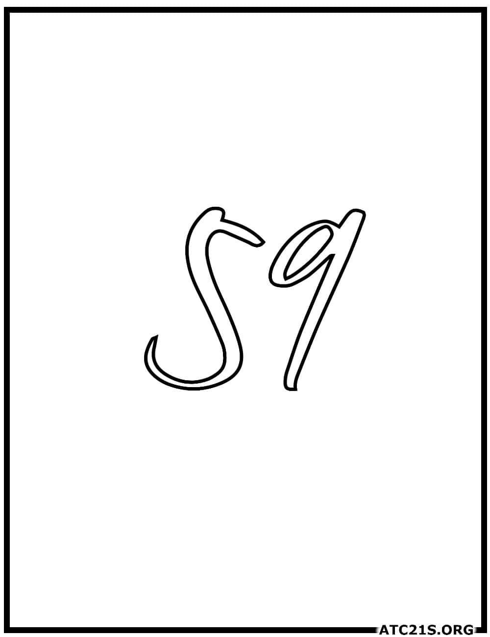 Number 59 calligraphy coloring page