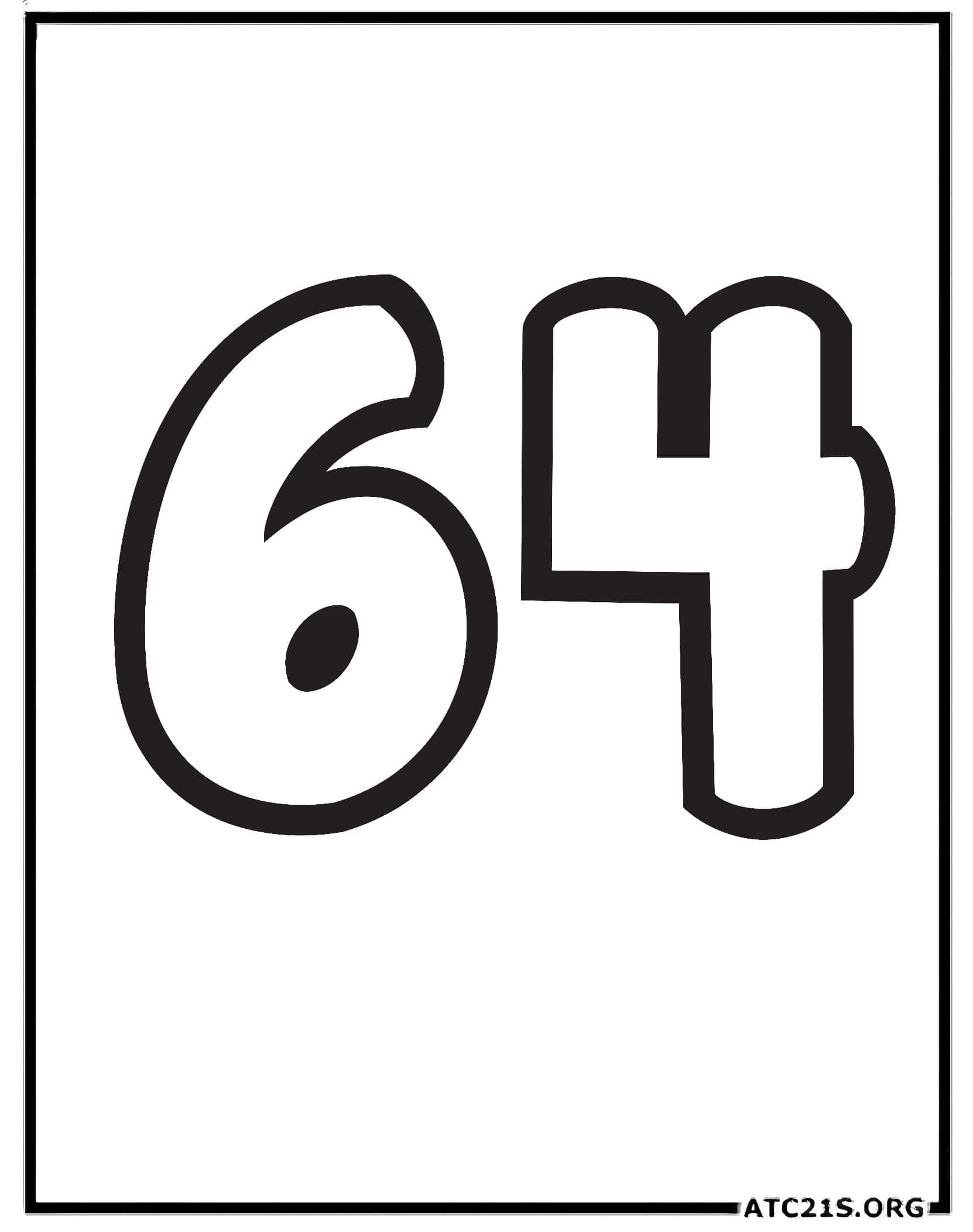 Number 64 coloring page