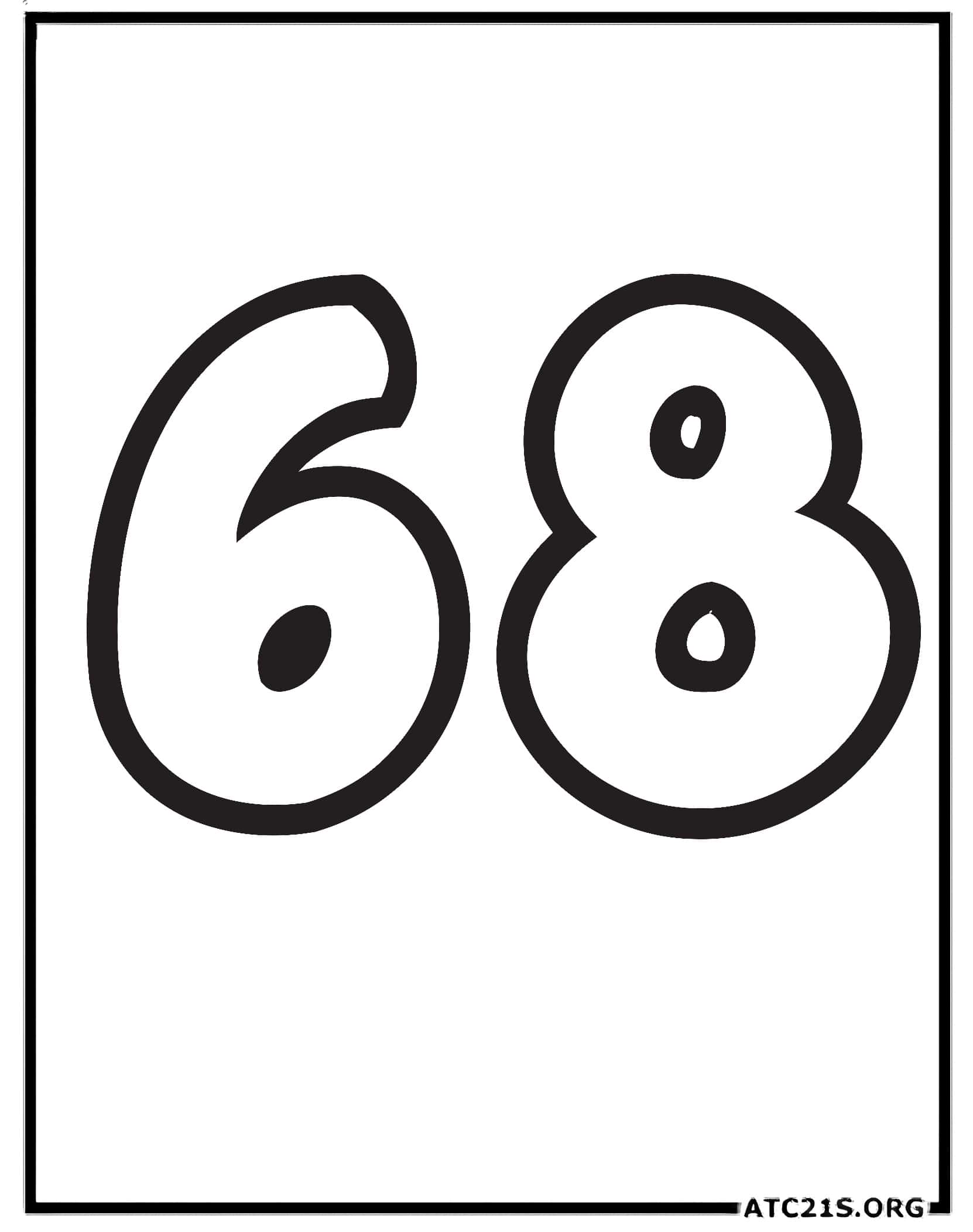 Number 68 coloring page