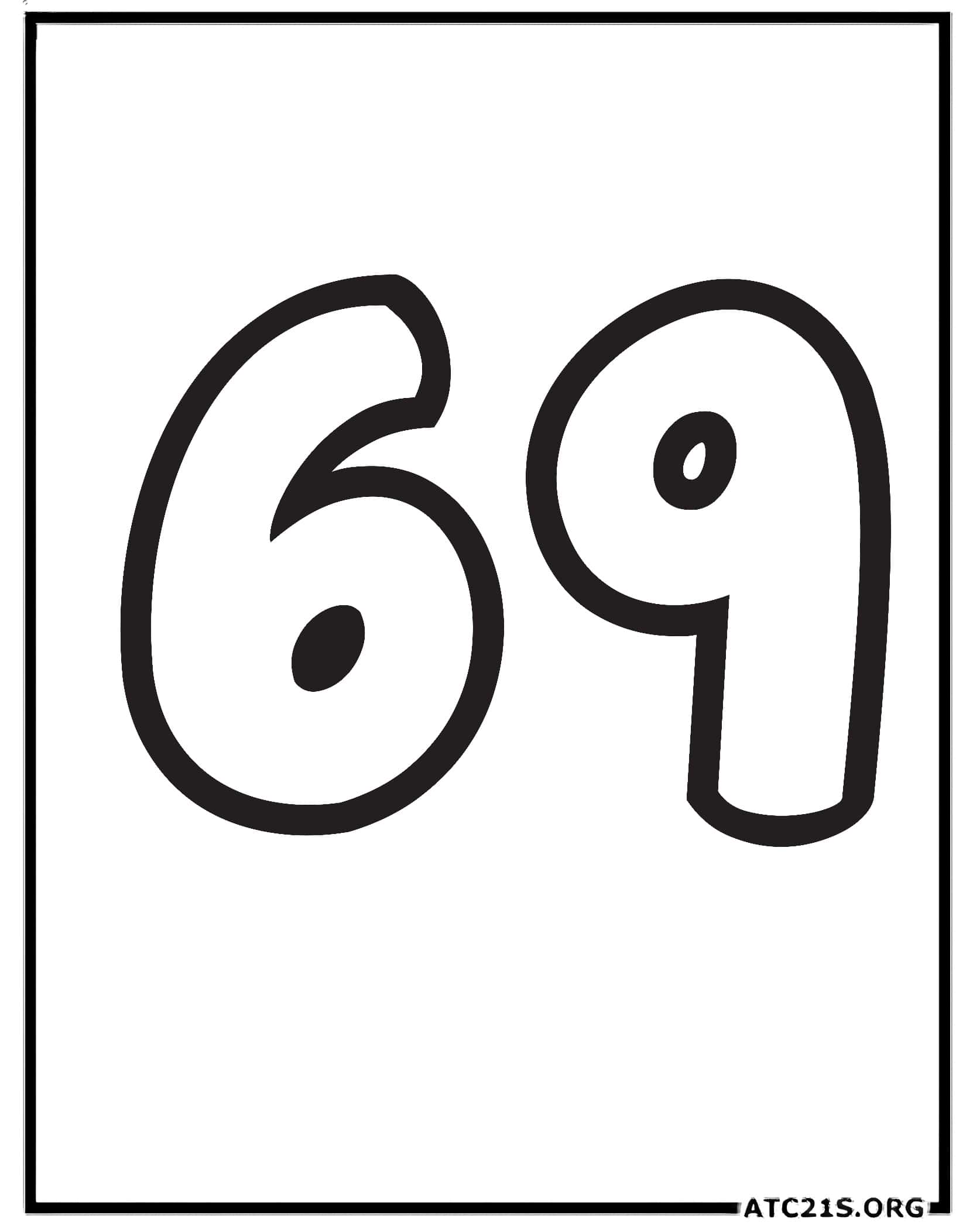 Number 69 coloring page