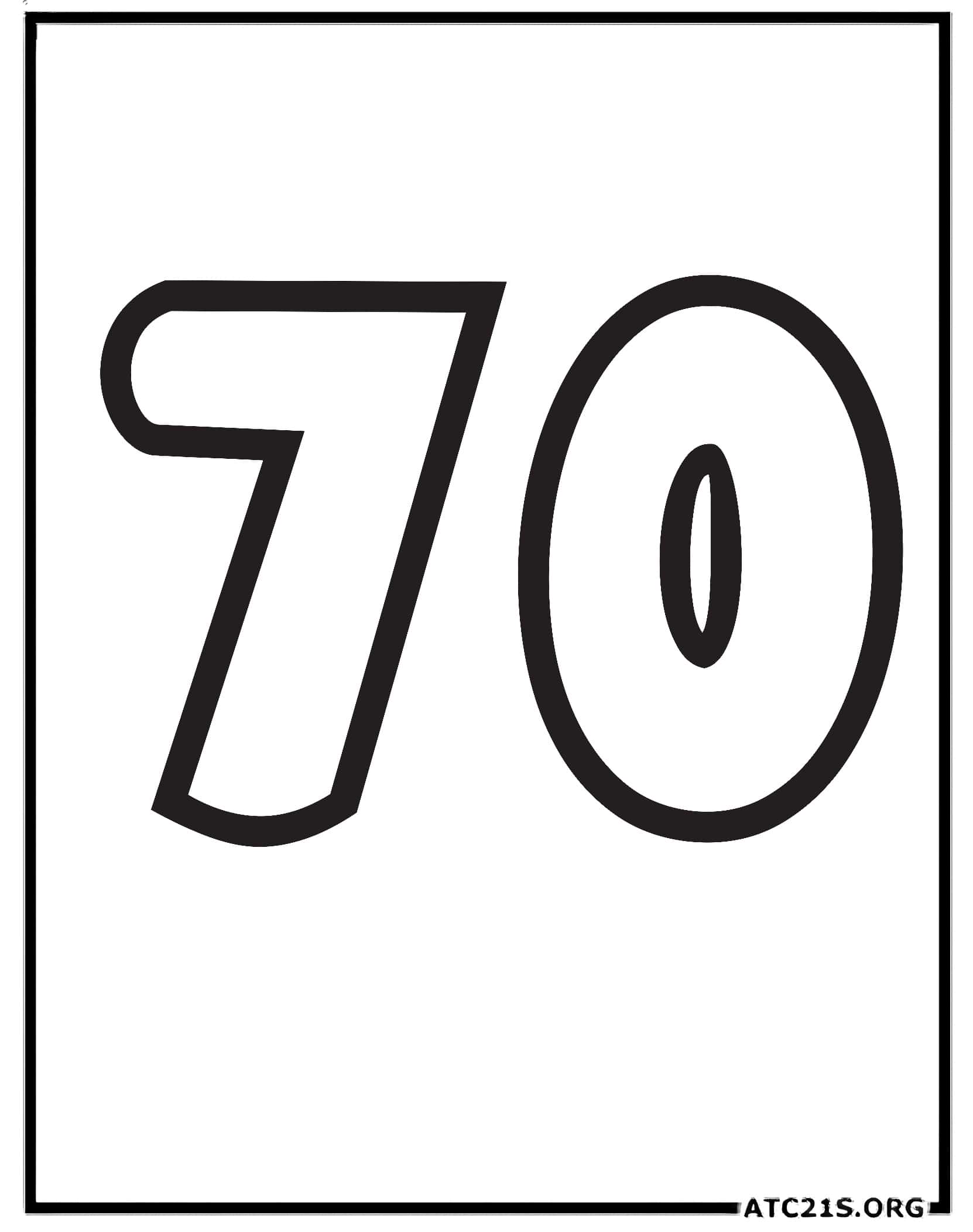 Number 70 coloring page