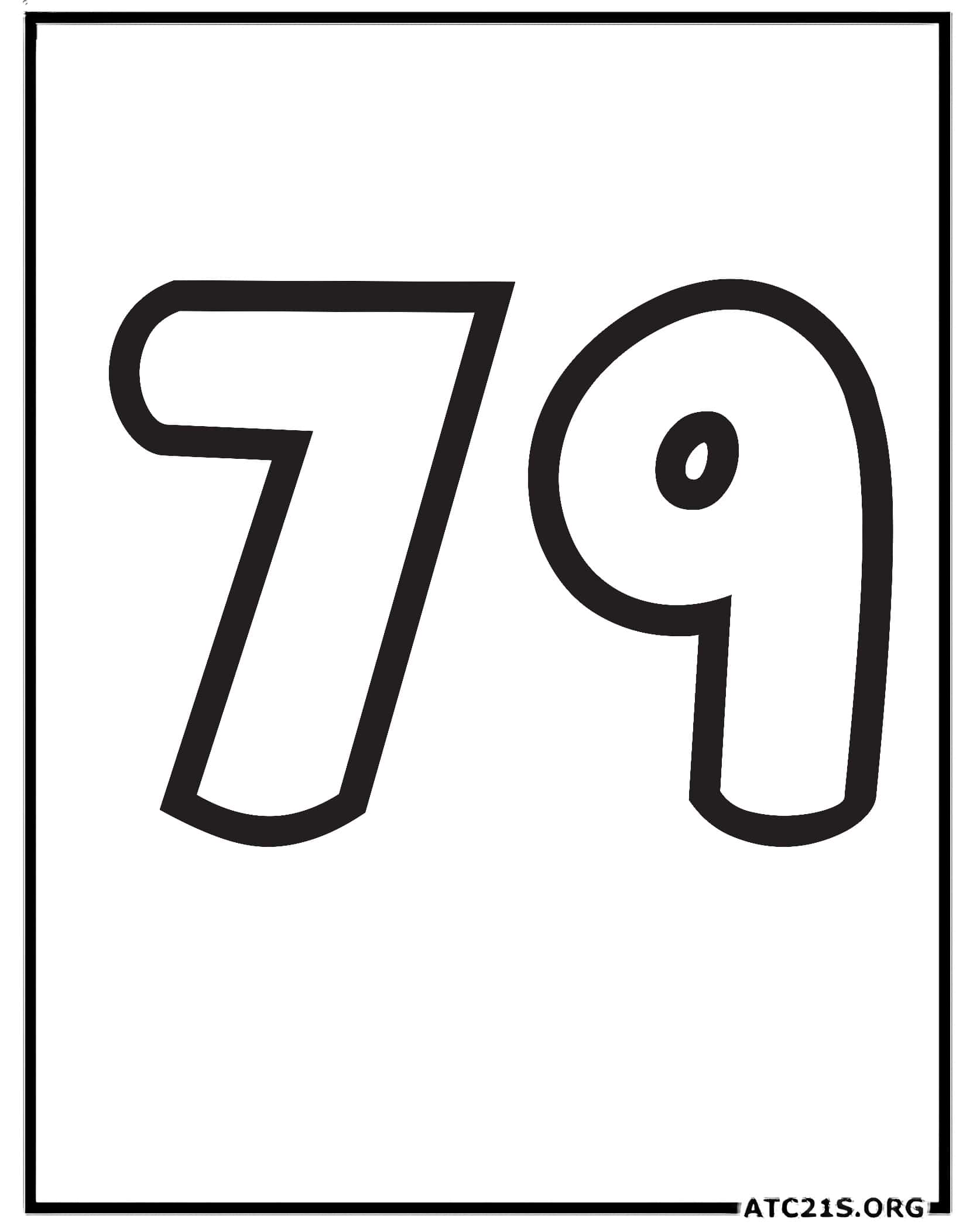 Number 79 coloring page