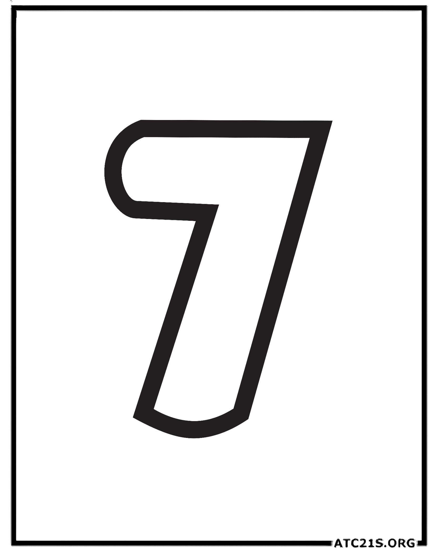 Number 7 coloring page