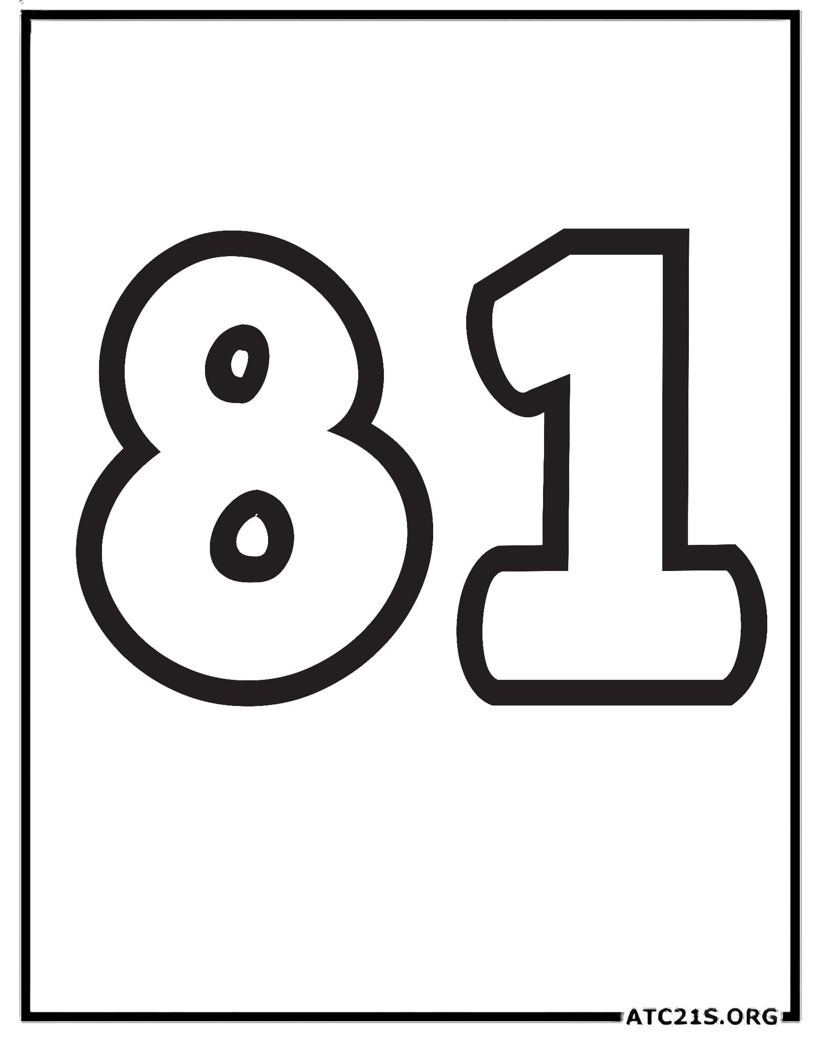 Number 81 coloring page