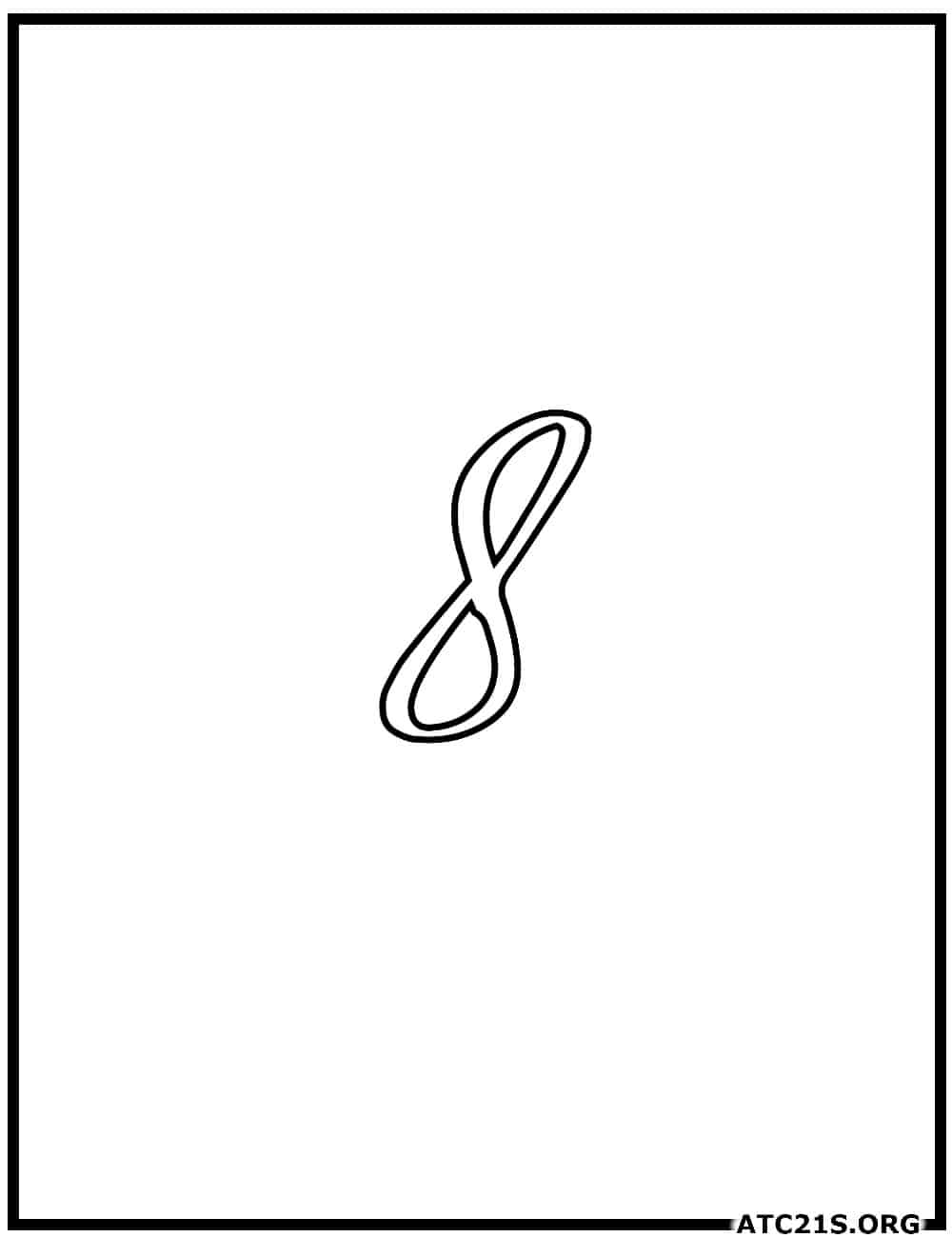 Number 8 calligraphy coloring page
