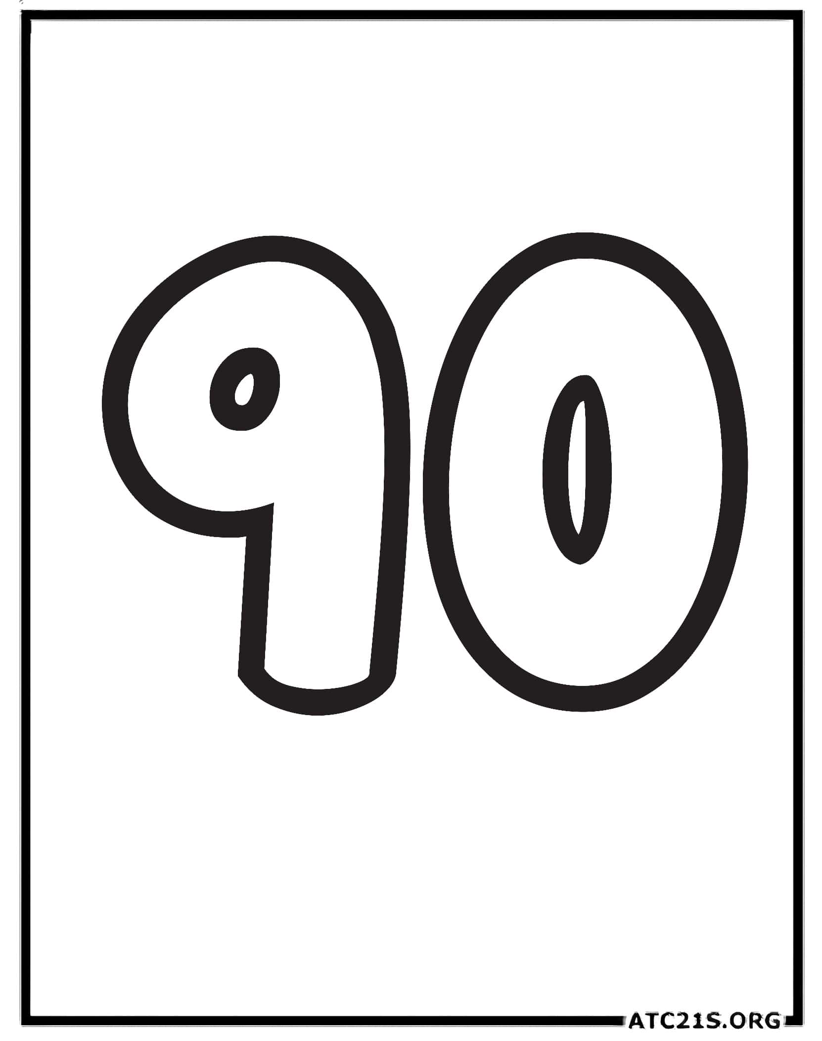 Number 90 coloring page