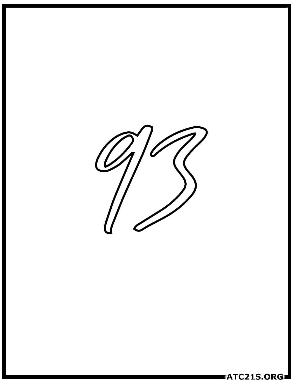 Number 93 calligraphy coloring page