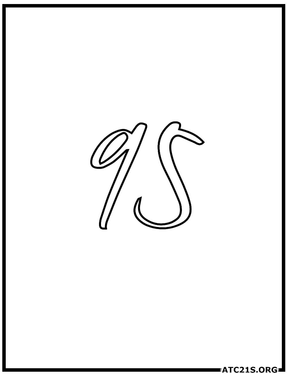 Number 95 calligraphy coloring page