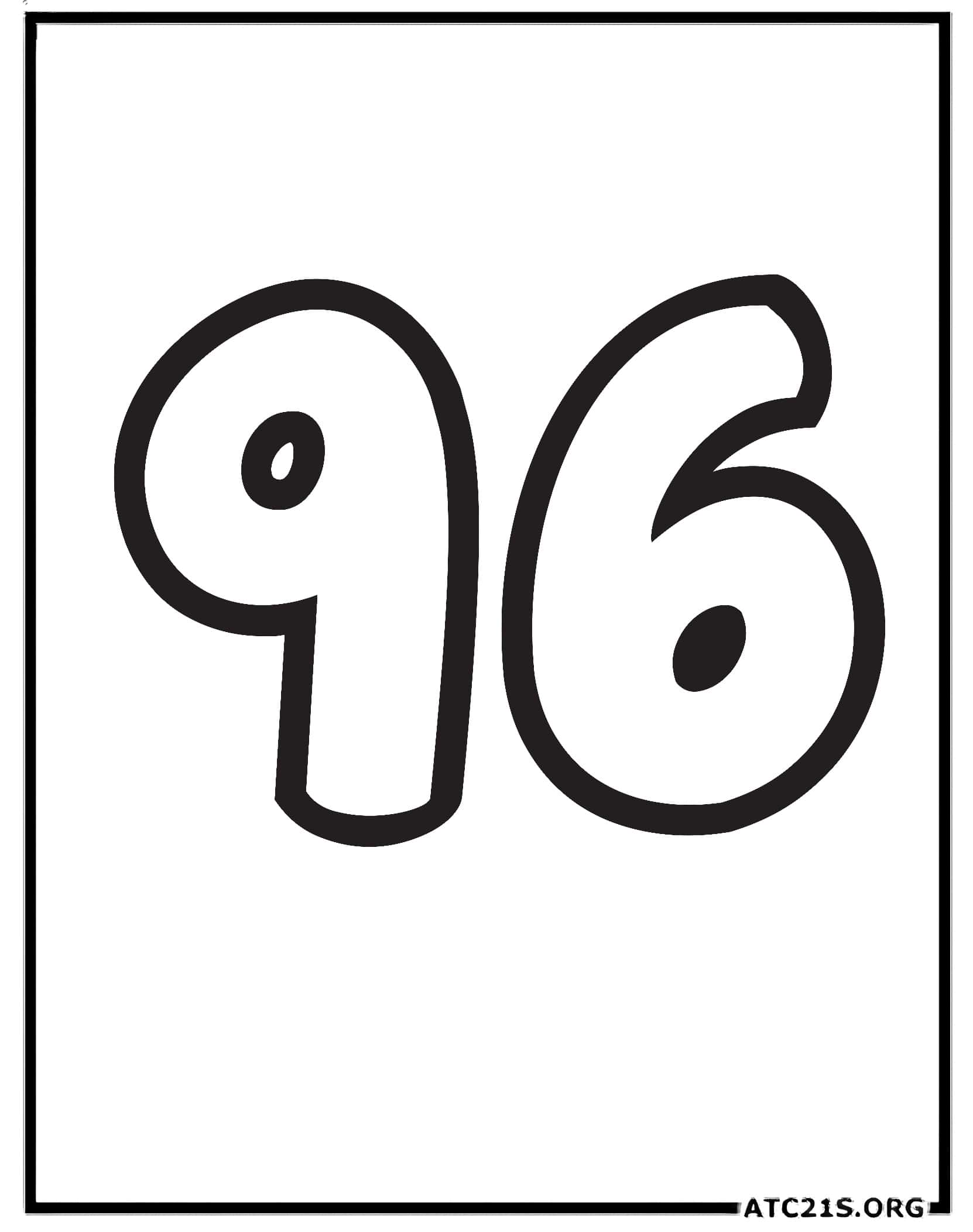 Number 96 coloring page