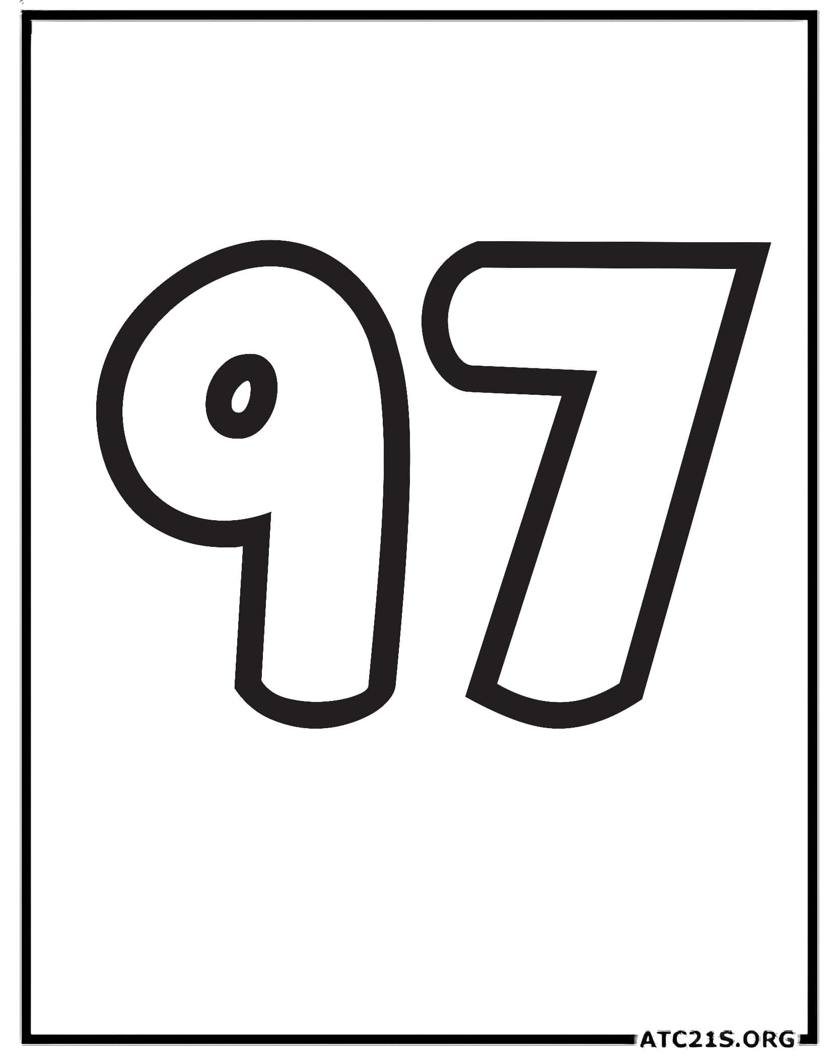 Number 97 coloring page