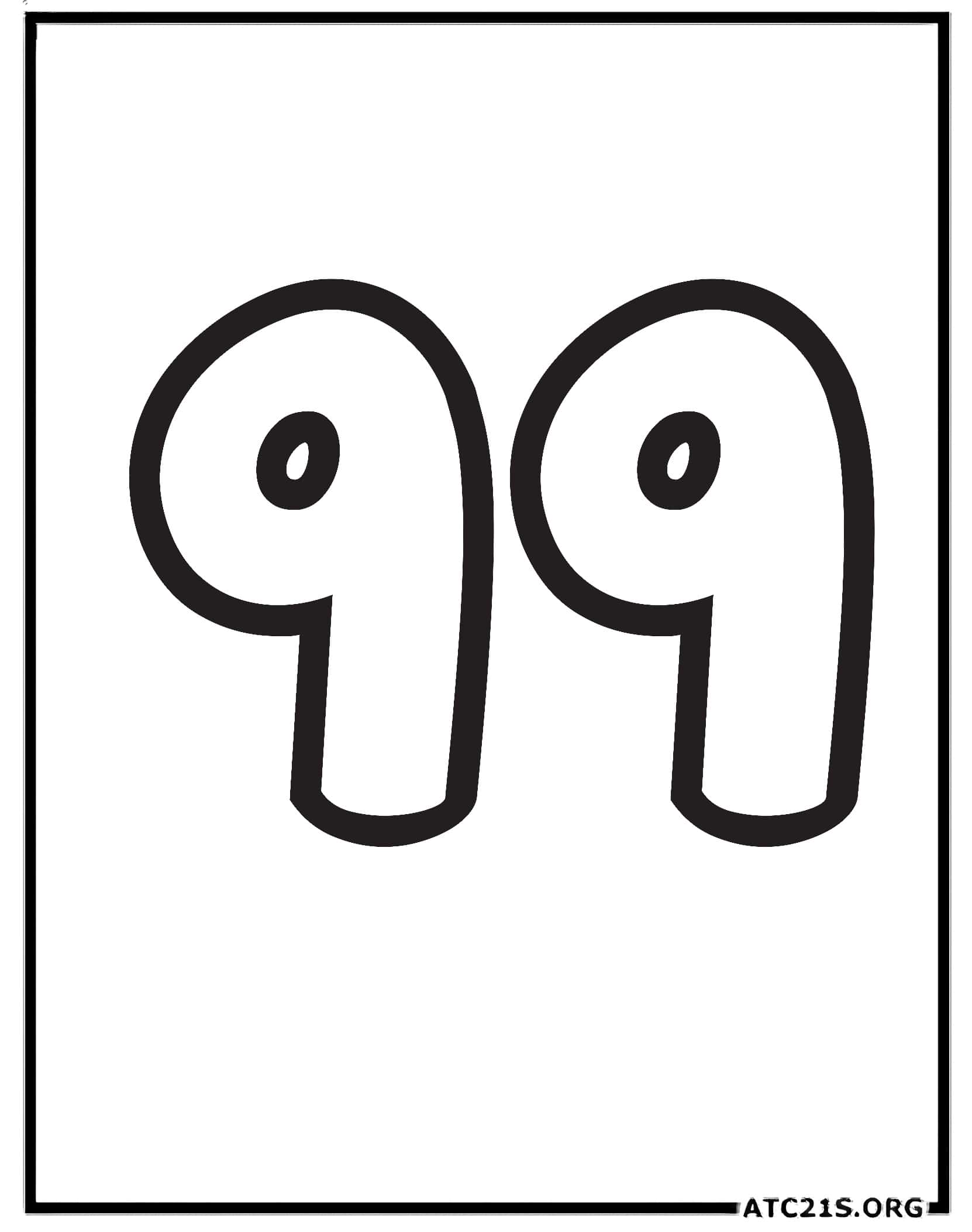Number 99 coloring page