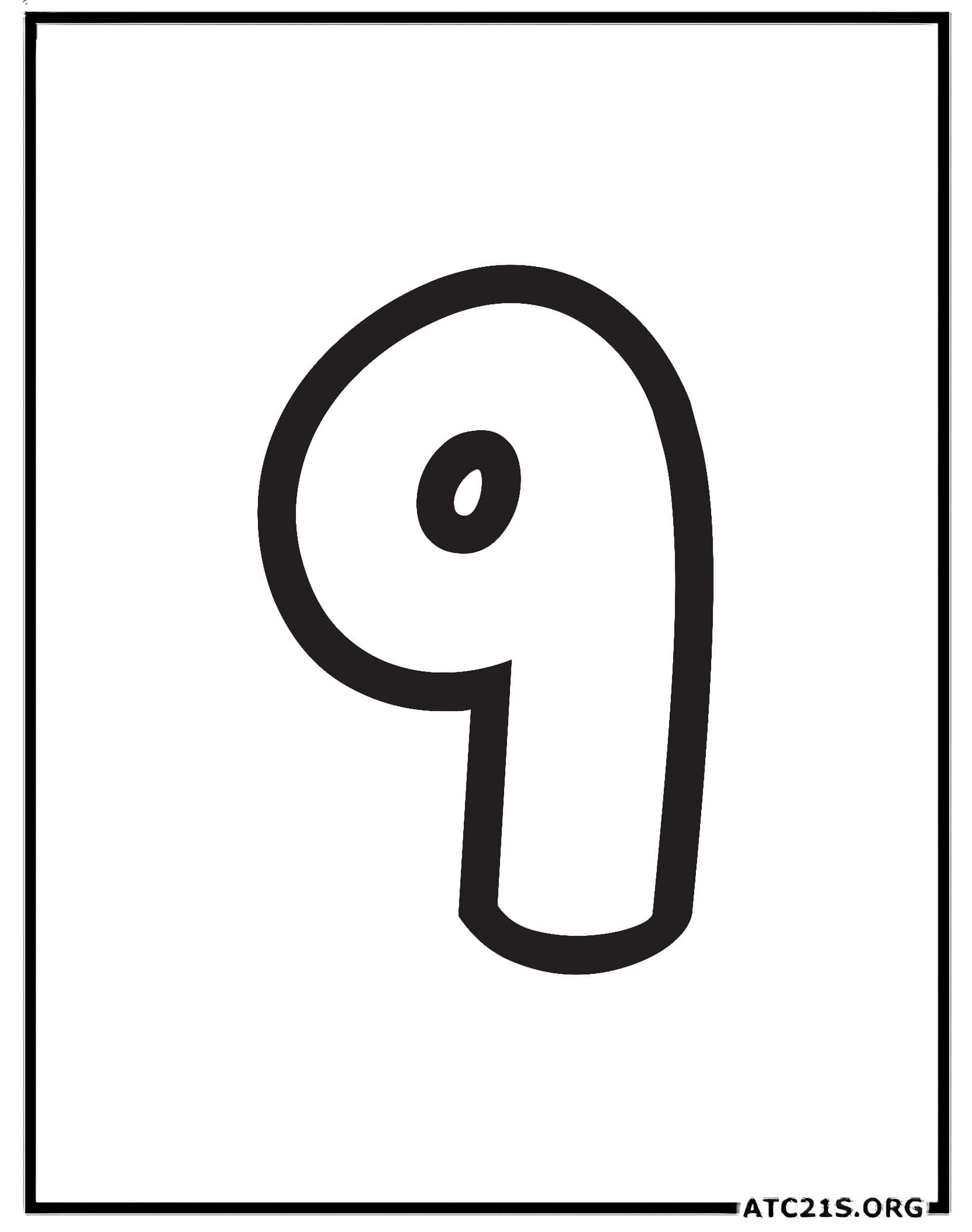 Number 9 coloring page