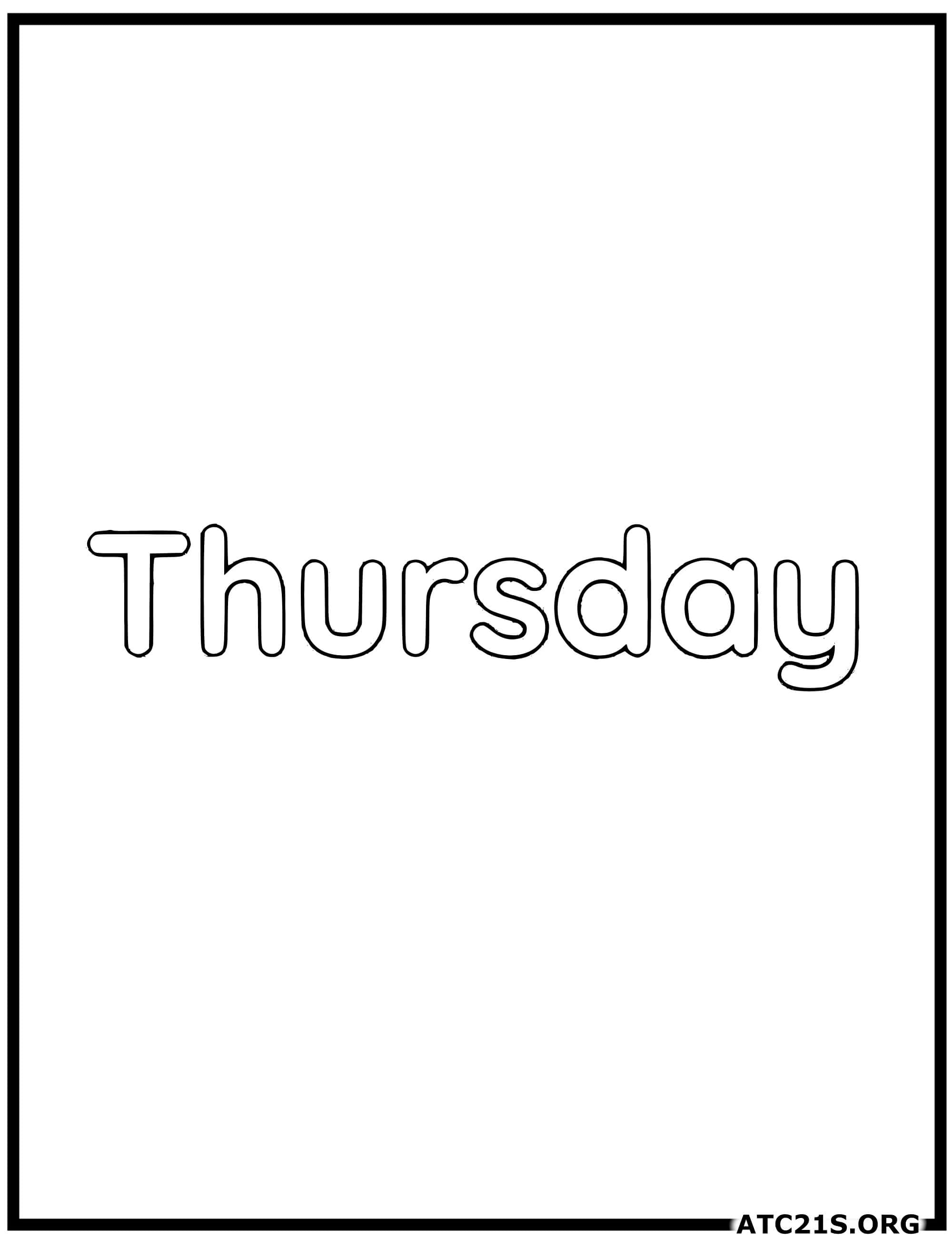 Thursday coloring page